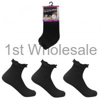 GIRLS LACE TRIM TRAINER SOCKS