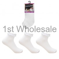 GIRLS LACE TRIM TRAINER SOCKS